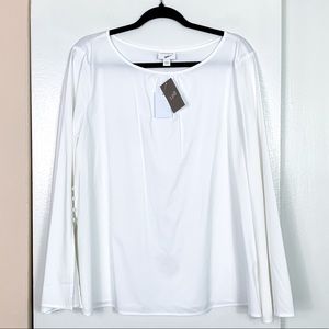 J. Jill White Button Sleeve Blouse